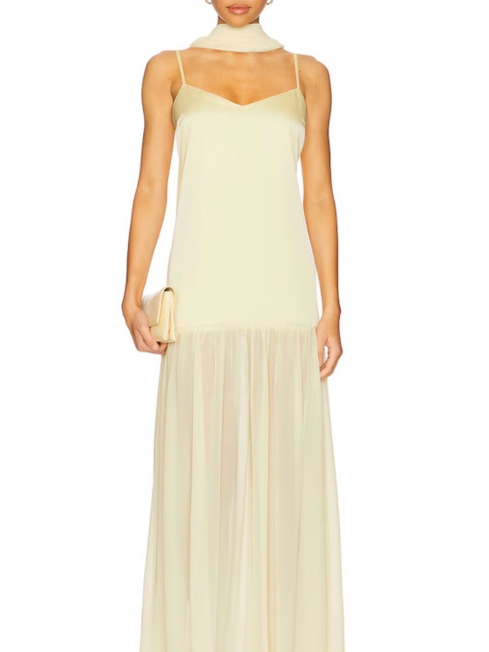 Show Me Your MuMu Dalia Maxi Dress in Pale Yellow
